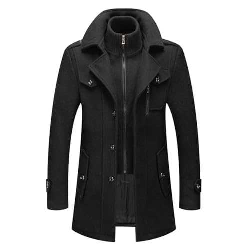 Yeuyyben Men Cashmere Trench Coats Winter Jackets Overcoats Wool Blends New Winter Coats Male Business Casual Trench Coats