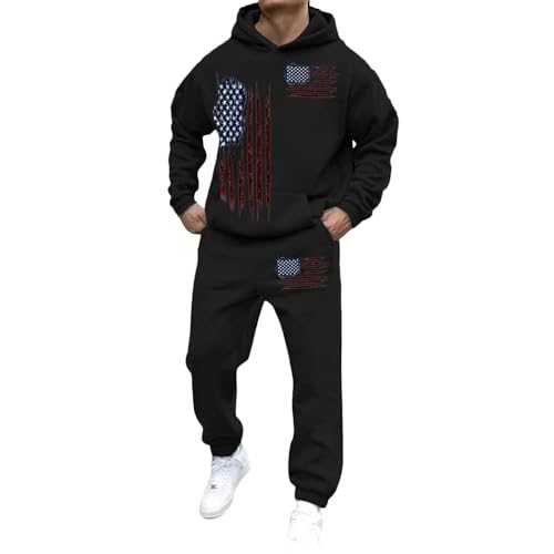 Men's Casual Fashion Loose 3D Printed Hoodie Pant Set Big And Tall Suit