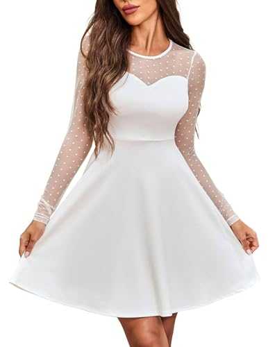 Zeagoo Women's Dress Lace Elegant A Line Party Dress High Waist Cocktail Dress Mini Dress Festive Skater Dress Plain Mesh Dress Sexy Swing Dresses