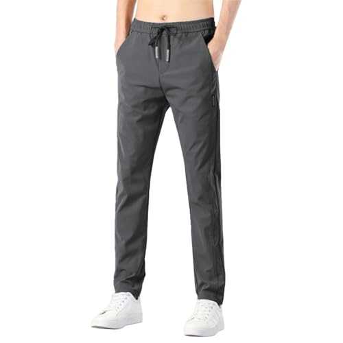 Mens Lightweight Trousers Slim: Mens Quick Dry Stretch Pants Drawstring Walking Trousers Outdoor Hiking Trousers with Pockets Tracksuit Bottoms Mens Running Joggers Men's Casual Trousers