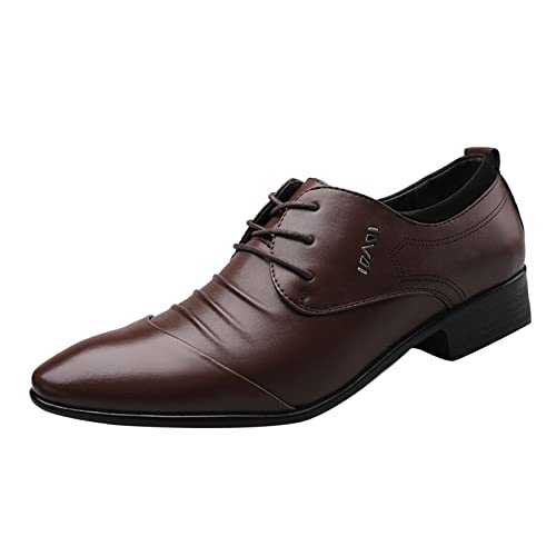 Men's Oxfords Formal Dress Shoes Non-Slip Business Shoes Smart Casual Shoes Mens Smart Shoe Oxfords Lace-ups Shoes Black Dress Shoes for Men UK