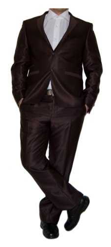 Paco Romano Designer Suit Men's Slim Fit Suit Jacket with Trousers Wedding Suit Silk Shimmer