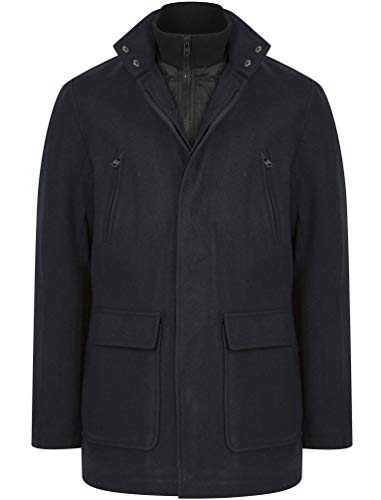 Tokyo Laundry Men's Clayne Tailored Over Coat with Funnel Neck Insert