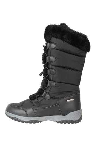 Mountain Warehouse Snowflake Womens Long Snowboots - Faux Fur, High Traction Outsole - Snowproof Winter Shoes