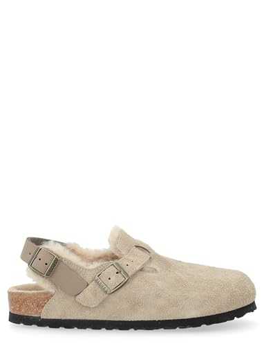 Tokio Suede and Fur Mules, Taupe, Size: 535