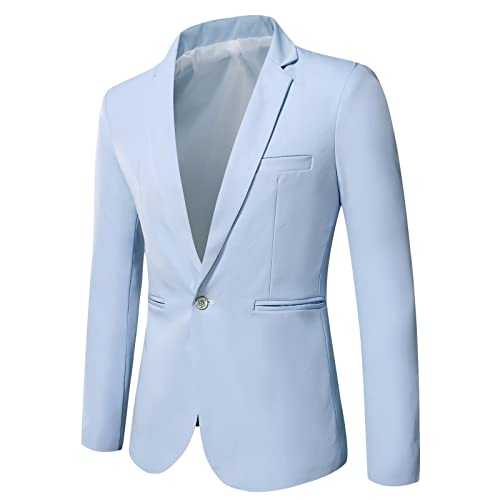 ETHKIA Men's Casual Blazer Suit Jackets Lightweight Sports Coats Fashionable Blazer Men Casual v Neck Slim-Fit Date Men's Suits & Blazers