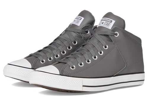 Unisex-Adult Chuck Taylor All Star High Street Faux-Leather Sneaker, Sharkskin/Sharkskin/White, 10.5 Women/8.5 Men