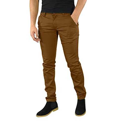 BIISDOST Men's Business Chino Trousers Regular Fit Elasticated Waistband Suit Trousers Fabric Trousers Slim Fit Casual Trousers Business Chino Trousers Performance Pants Stylish Stretch Trousers