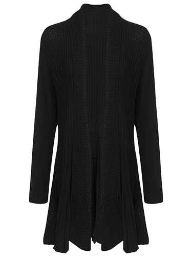 shelikes Womens Knitted Cardigan Long Full Sleeve Knitwear Cardigans Classic Solid Sweater Jacket Coat