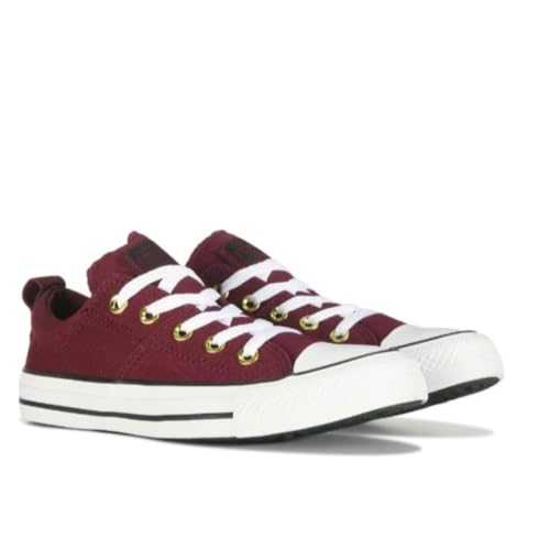 Unisex Chuck Taylor All Star Madison Low Canvas Suede Sneaker - Lace up Closure Style - Burgundy/Gold/White