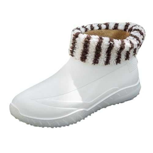 Ladies Short Wellies Waterproof Boots Warm Lined Ankle Boots Low Heel Walking Boots Men's Short Boots Outdoor Non Slip Rubber Shoes Rain Boots Calf Boots Lightweight Slip On Garden Boots