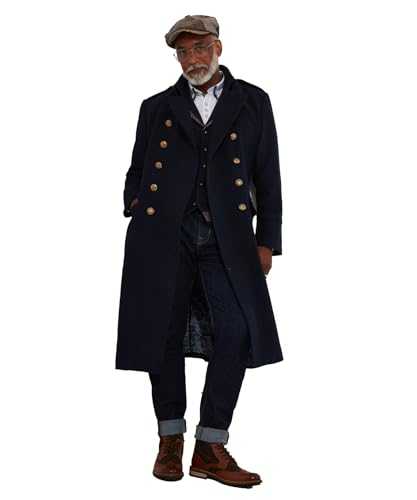 Joe Browns Men's Gold Detail Wool Blend Longline Military Coat