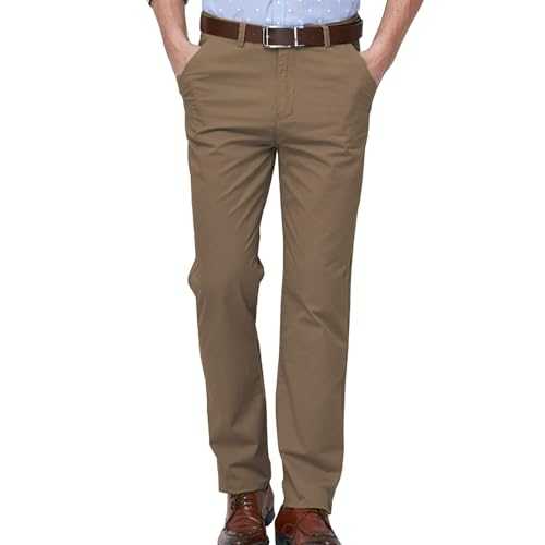 Mens Suit Pants Slim: Mens Formal Cotton Trousers Regular Fit Men'S Loose Straight Casual Cotton Pants Men’S Elasticated Stretch Waist Trousers Business Office Formal Pants Men Suit Trousers