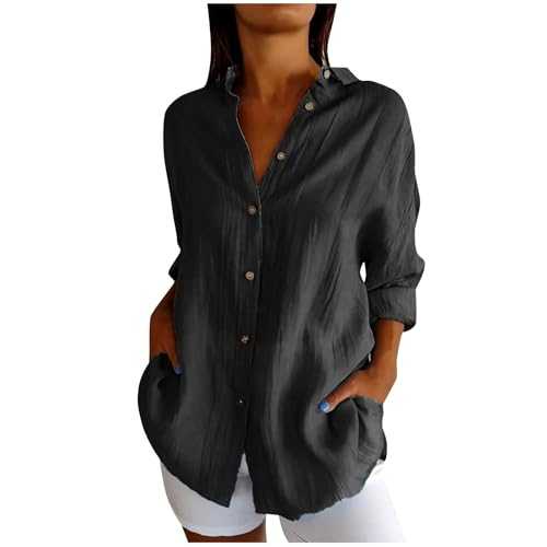Women Tops Long Sleeve V Neck Jumpers Wave Textured Fall Clothing Elegant Women Office Business Outfit Summer Lightweight Breathable Soft Tunic Blouse Girls Casual Blouse Shirts UK