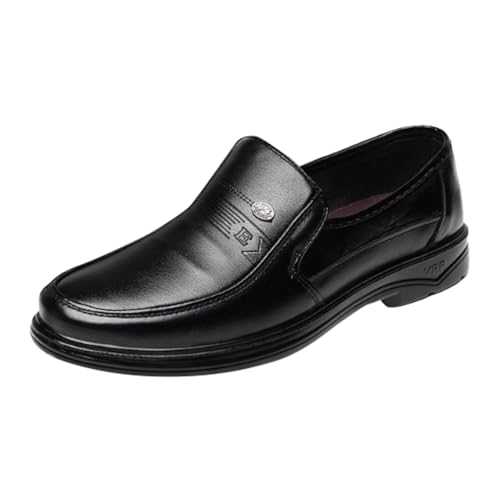 Mens Smart Shoes Comfy Slip on Business Dress Shoes Comfort Fashion Walking Flat Moccasins Formal Shoes Breathable Driving Shoes Oxfords Casual Leather Shoes UK Size