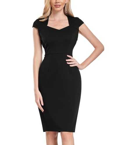 MINTLIMIT Womens Sheath Dress Cap Sleeve Sweetheart Neckline Wear to Work Business Pencil Dresses Cocktail Party