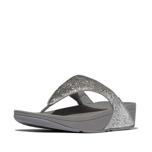 Women's Lulu Crinkled-Shimmer Toe-Post Sandals