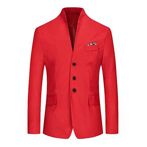 Men's Long-Sleeve Classic-Fit Button-Front Stretch Blazer Regular Fit Casual Blazer for Wedding Business Slim Fit Suit Jackets Wedding Business Casual