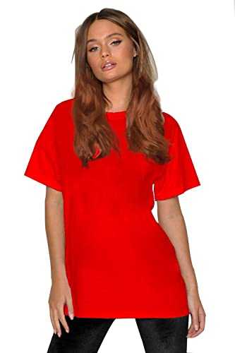 Hamishkane New Ladies Plain Short Sleeve Round Neck Basic Summer Oversized Baggy T-Shirt Top