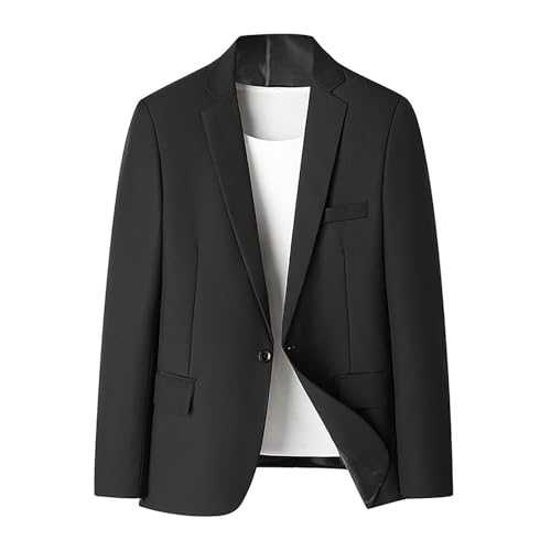 Mens Formal Suit Cardigan Loose Long Sleeve Lapel Button Down Plus Size Tuxedo Jacket Trendy Casual Business Cocktail Party Wedding Guest Coats Male Solid Basic Tops