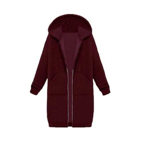 HOOUDO Zip Up Hoodie for Women UK Longline Fleece Jackets Cardigan Oversized Fall Winter Zipper Hooded Coat Jumper Tunic Hoody Sweatshirts with Pockets