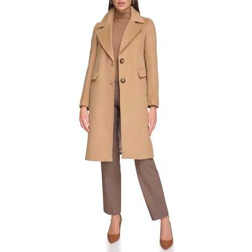 Calvin Klein Women's Wool Cashmere Walker Jacket Coat Made of Wool