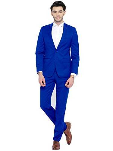 CALVINSUIT Men's Slim Fit 2 Pieces Suit Two Buttons Jacket Tux Trousers Groom Tuxedo