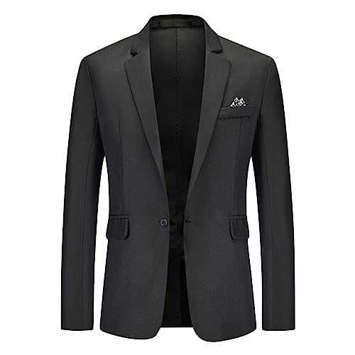 AMhomely Jacket Men Blazer Jackets Sale Clearance Smart Casual Solid Casual Suit Jacket Single Breasted Slim Fit Suit Long Sleeve Casual Outwear & Jackets Office Work Sale Clearance