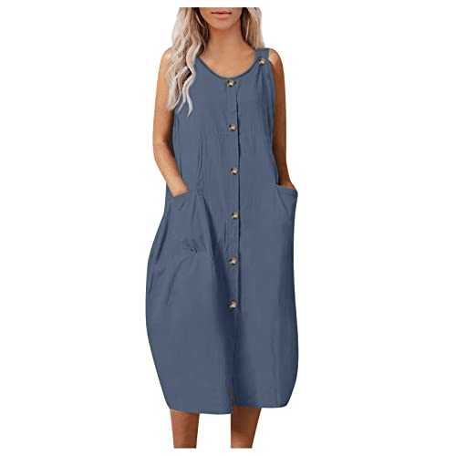 Women's V Neck Plain Cotton Linen Dresses With Pockets Short Sleeve A Line Pencil Dresses Basic Midi Dresses Casual Summer Dresses For Women Uk Vacation Dresses