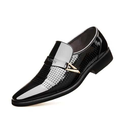 EsaSam Men Fashion Dress Business Shoe Shiny Patent Leather Lace Up Formal Tuxedo Wedding Oxford