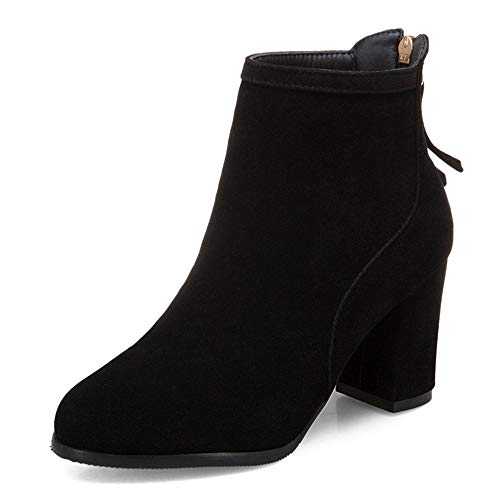 StyliShoes Fashion Ankle Boots with Chunky Heel and Pointed Toe