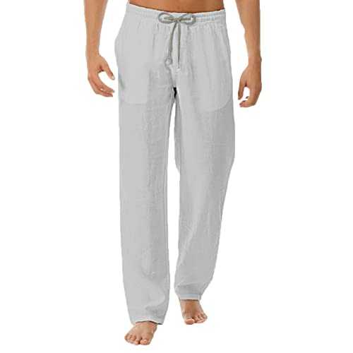 Joggers Trousers for Men UK - Cotton Sweatpants Activewear Workout Running Pants with Pockets Slim Fit Work Trousers Tracksuit Bottoms Lightweight Stretch Elasticated Waist Drawstring Pants