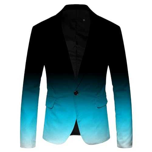2025 Men's 3D Gradient Color Suit Printed Pocket Lapel Button Up Suit Style Three Skin Men