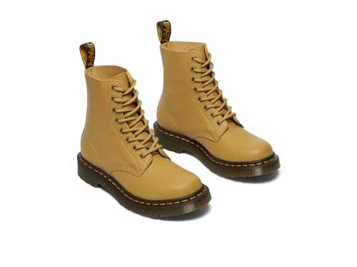 Women's Lace-Up Ankle Boots / Combat Boots Pascal Yellow Smooth Leather