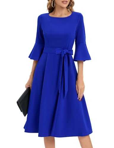 HomRain Formal Dress for Cocktail Women 3/4 Sleeve Elegant Wedding Dress Fall/Winter Christmas Dress Church Work Dress