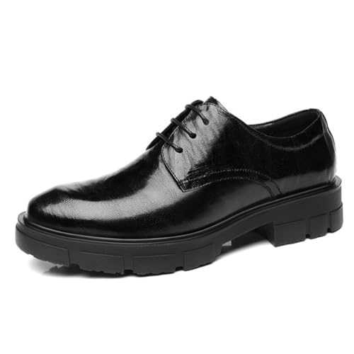 Men's Leather Dress Shoes Comfortable Invisible Height Increasing Taller Oxford for Walking, Business, Party and Wedding