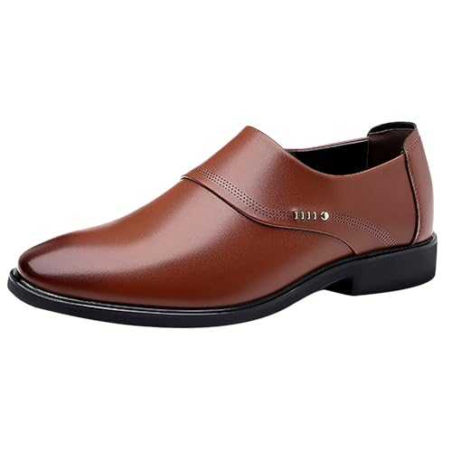 Mens Leather Loafers Comfy Slip on Business Dress Shoes Breathable Driving Shoes Comfort Fashion Walking Flat Moccasins Formal Shoes Oxfords Casual Leather Shoes UK Size