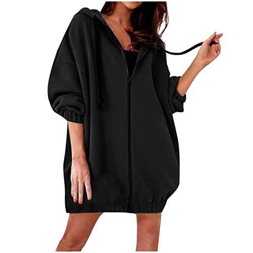 Sweatshirts for Women UK Teddy Coats for Women Warm Soft Longline Jacket Sweatshirt Cardigan Padded and Thickened Long Sleeve Outwear with Pockets Zip Women Jacket Winter Plus Size Hoodies
