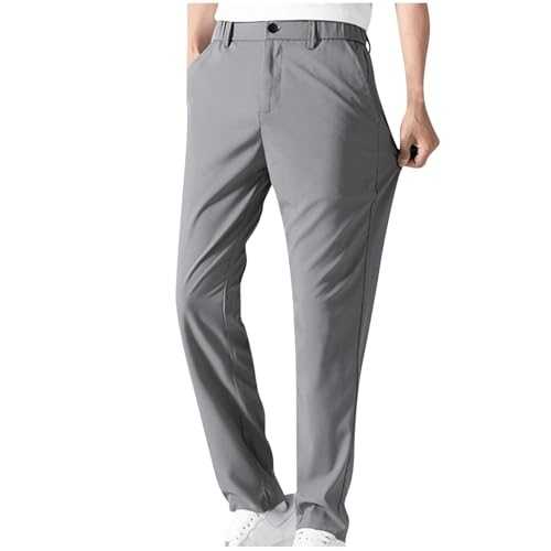 WOXIHUAN 2025 Mens Formal Smart Trousers UK Sale Stretch Pants Men's Straight Leg Sweatpants Work Dress Pant Casual Business Office Bottoms Lightweight Comfort Lounge Wear Summer Solid Color Trouser