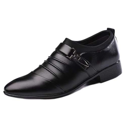 ETZRYSYB Mens Leather Shoes Man Flat Classic Men Dress Shoes Leather Wingtip Carved Formal Oxford for Winter