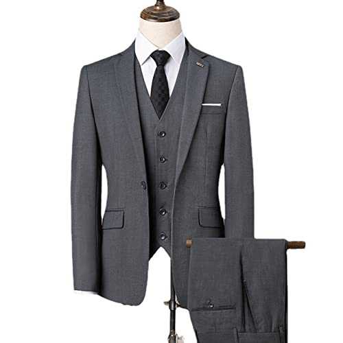 Men's Slim Fit Suits Jacket,Wedding Blazer One Button Dress Suit Business Sports Coat 3 Piece Suits