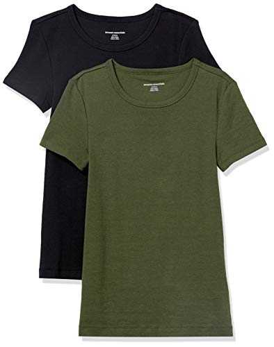 Amazon Essentials Women's Slim-Fit Short-Sleeve Crewneck T-Shirt, Pack of 2