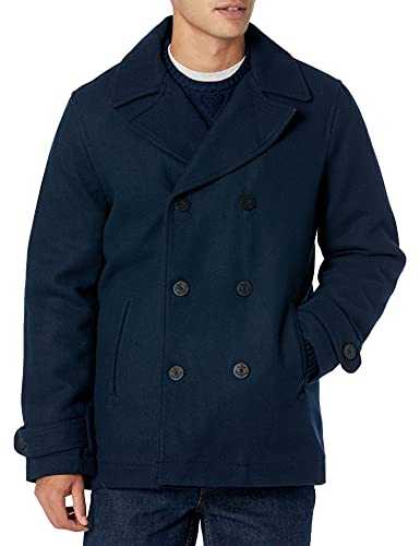 Amazon Essentials Men's Double-Breasted Heavyweight Wool Blend Peacoat