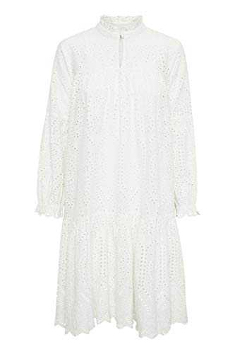 CULTURE Broderie Anglaise Dress in White with White underslip. 100% Cotton Dress (X-Small)