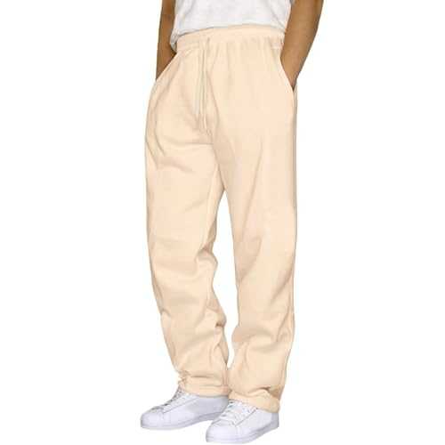 TOPJIAO Stretch Work Trousers Mens Mens Work Jeans Outdoor Elastic Waist Drawstring Pants with Pockets Men's Baggy Trousers Army Trousers Men Cargo Joggers Men Summer Trousers for Men UK