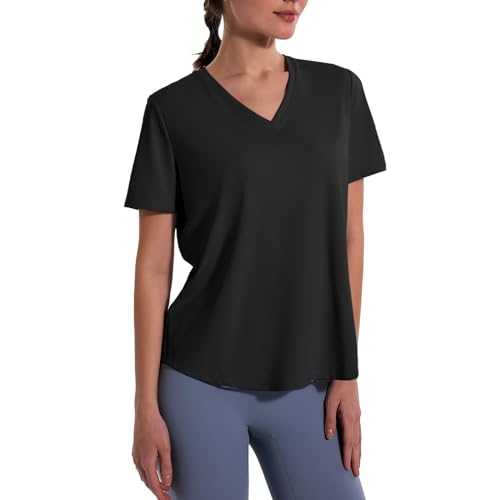 BiCophy Women's Short Sleeve T-Shirts Plus Size Quick Dry Performance Gym Sport Yoga Tops Sun Protection Outdoor Running Shirt