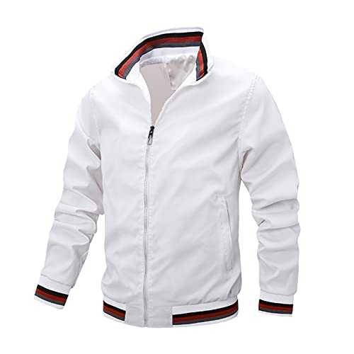Bomber Jacket Men - Spring & Summer Thin Baseball Track Jackets Lightweight Smart Casual Jacket Stylish Sports Jacket With Pockets Outdoor Waterproof Full Zip Windbreaker Cargo Outwear
