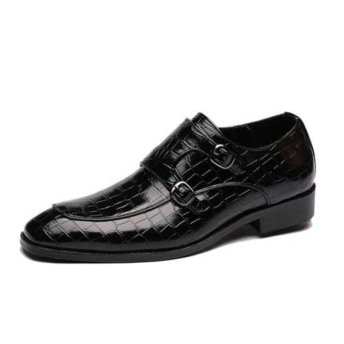 Men's Monk Strap Slip-On Loafers Premium Leather Oxford Dress Shoes Comfortable Business Casual Footwear Formal & Office Wear