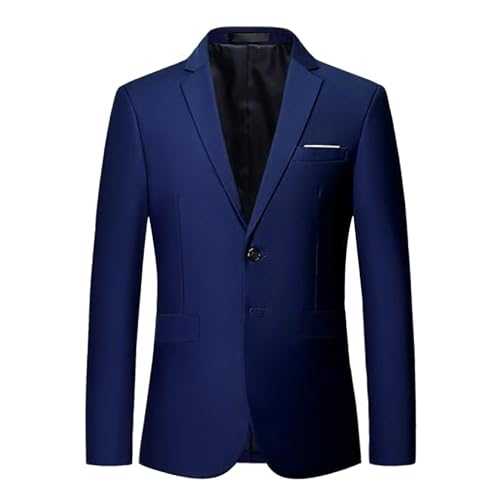 Mens Slim Fit Jacket Two Button Notched Lapel Casual Suit Jacket Pinstripe Suits for Men