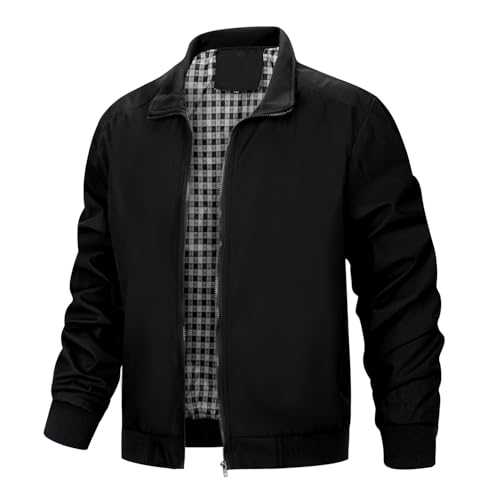 Wirltte Mens Bomber Jackets Lightweight Casual Windbreaker Baseball Sports Hiking Jacket Outwear with Zip Pockets